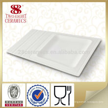 Chaozhou fábrica flat branco hotel pratos de porcelana, placas retangulares